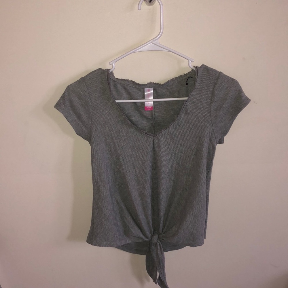 Grey Knotted Tee